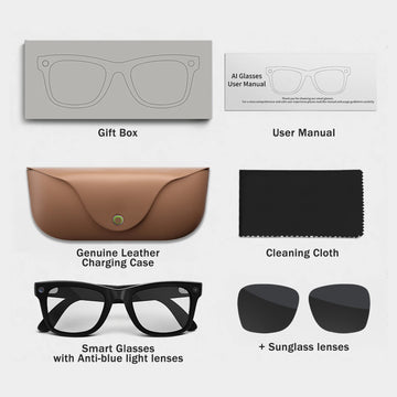 Ultra Smart Glasees with Charging Case Photo Video 8MP Camera Bluetooth Voice Calls Sunglasses Headphone Glasses