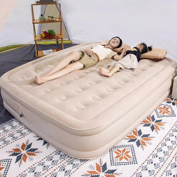 Inflatable Camping Mattress with Built-In Pump