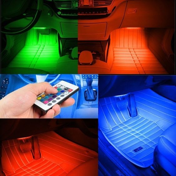 إضاءة داخلية للسيارة بتقنية LED نيون مع خاصية التحكم بالموسيقى 