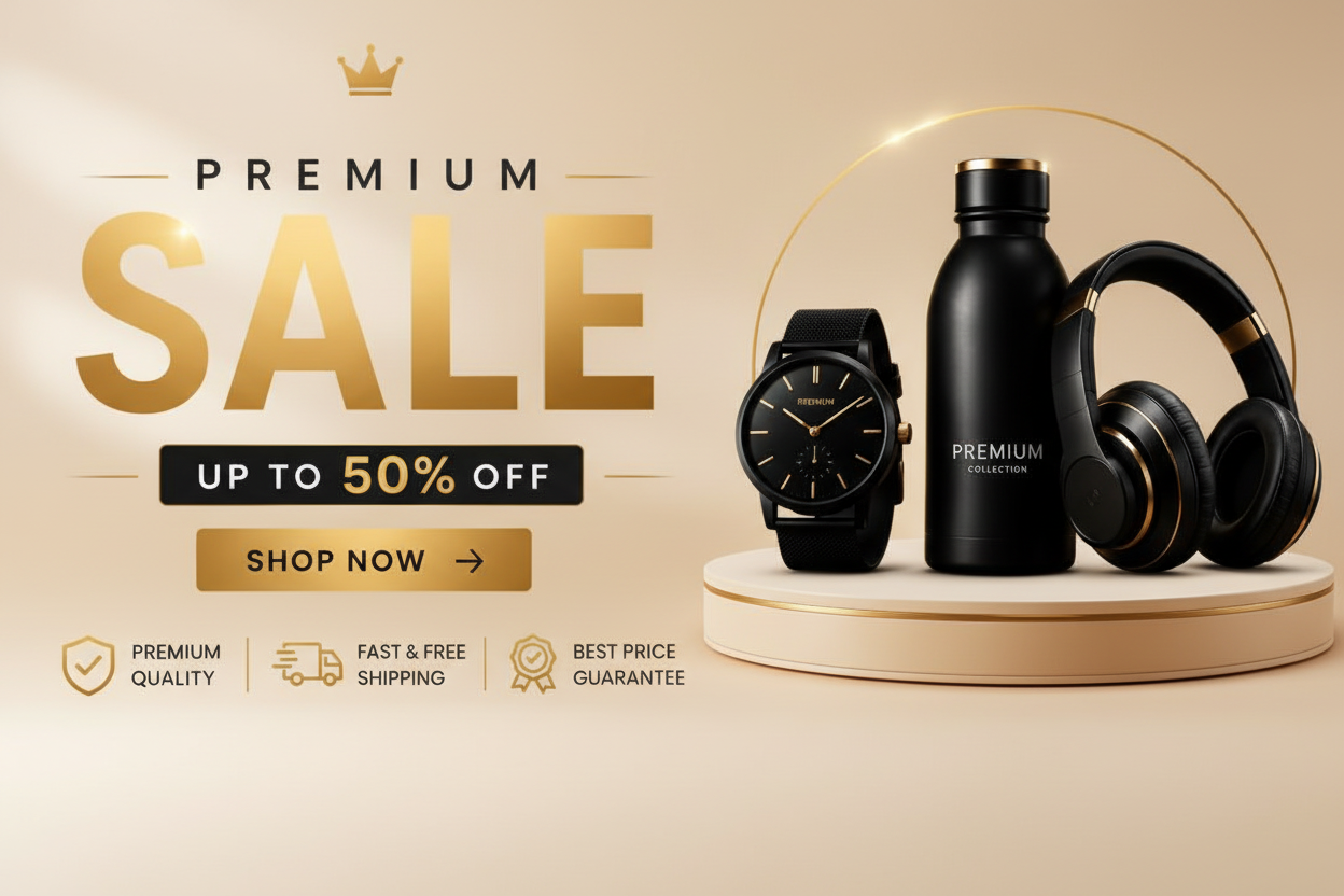 Premium Sale Banner - Beige